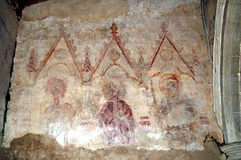 Wall painting at the west end of the south aisle June 2012